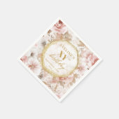 Serviette En Papier Boho Dusty rose 80 serviettes d'anniversaire avec (Coin)