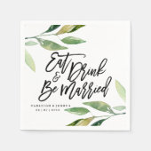 Serviette En Papier Boho Eat Drink Be Married Mariage Napkin (Devant)