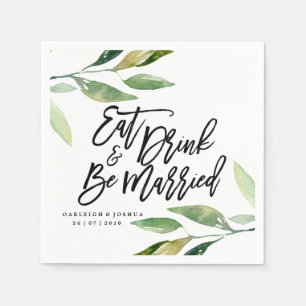 Serviette En Papier Boho Eat Drink Be Married Mariage Napkin