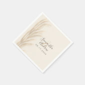 Serviette En Papier Boho été pampas herbe aquarelle mariage (Coin)