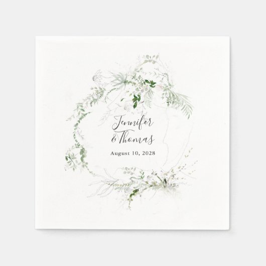 Serviette En Papier Boho Ethereal Verdure Mariage botanique (Devant)
