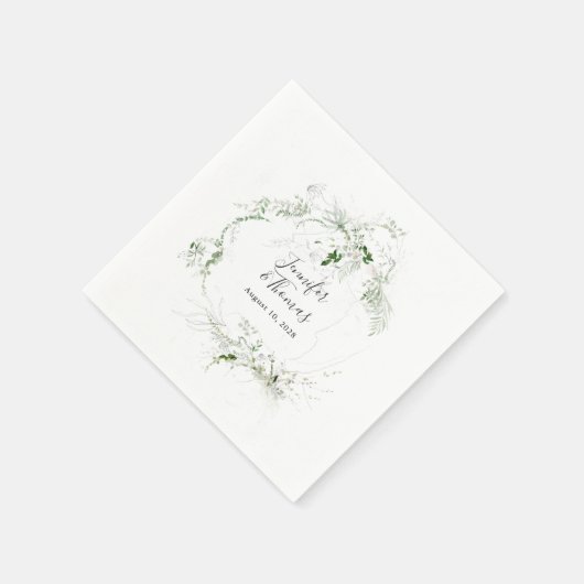 Serviette En Papier Boho Ethereal Verdure Mariage botanique (Coin)