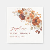 Serviette En Papier Boho Fall Floral Bridal Shower (Devant)