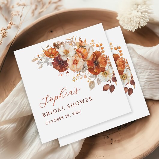 Serviette En Papier Boho Fall Floral Bridal Shower