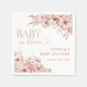 Serviette En Papier Boho Fall Floral Pumpkin Baby Shower (Devant)