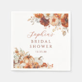 Serviette En Papier Boho Fall Floral Pumpkin Bridal Shower (Devant)