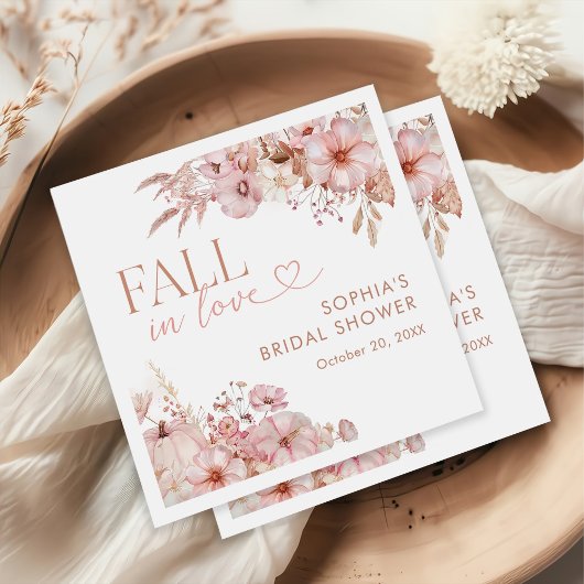 Serviette En Papier Boho Fall Floral Pumpkin Bridal Shower