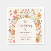 Serviette En Papier Boho Fall Rustic Floral Arch Mariage (Devant)