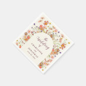 Serviette En Papier Boho Fall Rustic Floral Arch Mariage (Coin)