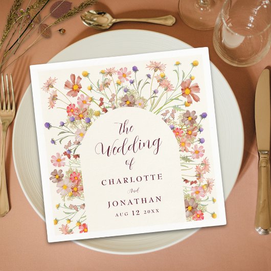 Serviette En Papier Boho Fall Rustic Floral Arch Mariage