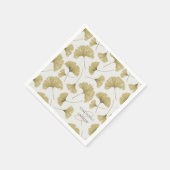 Serviette En Papier Boho Faux Gold Botanical Motif Monogramme (Coin)