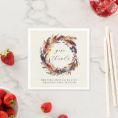 Serviette En Papier Boho Feathages Fall Foliage Thanksgiving Dîner (En situation)
