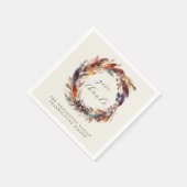 Serviette En Papier Boho Feathages Fall Foliage Thanksgiving Dîner (Coin)