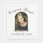 Serviette En Papier Boho Feather Frame Photo Graduation Party (Devant)