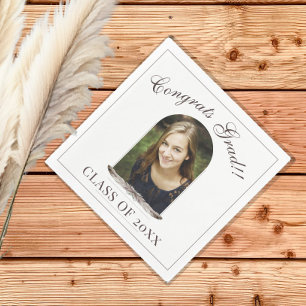 Serviette En Papier Boho Feather Frame Photo Graduation Party