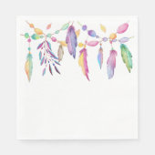 Serviette En Papier Boho Feathers Amérindien Fête de Mariage (Devant)