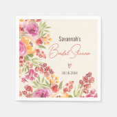 Serviette En Papier Boho Fête de Mariage Florale Aquarelle Peinte à la (Devant)