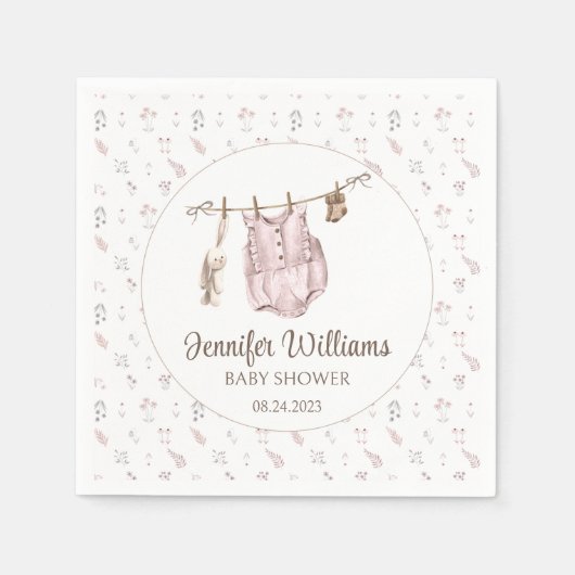 Serviette En Papier Boho fille vêtements baby shower serviettes en pap (Devant)