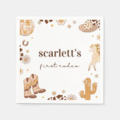 Serviette En Papier Boho First Rodeo Cowgirl Anniversaire Naples (Devant)