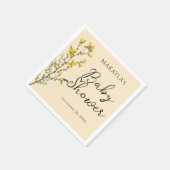 Serviette En Papier Boho Fleur sauvage aquarelle Baby shower jaune (Coin)
