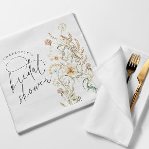 Serviette En Papier Boho Fleur sauvage aquarelle Fête des mariées mini