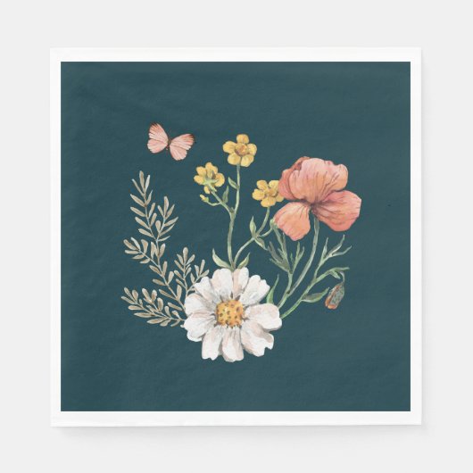 Serviette En Papier Boho Fleur sauvage botanique (Devant)
