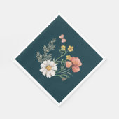 Serviette En Papier Boho Fleur sauvage botanique (Coin)