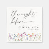 Serviette En Papier Boho Fleur sauvage Dîner de répétition (Devant)