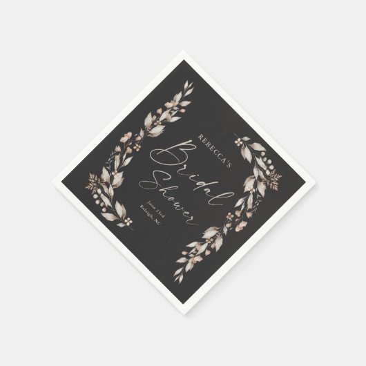 Serviette En Papier Boho Fleur sauvage Elegant Mariage Fête des mariée (Coin)