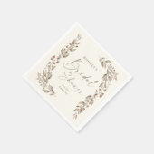 Serviette En Papier Boho Fleur sauvage Elegant Mariage Fête des mariée (Coin)