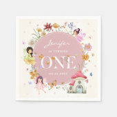 Serviette En Papier Boho Fleur sauvage Fairy 1er fête d'anniversaire (Devant)