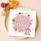 Serviette En Papier Boho Fleur sauvage Fairy 1er fête d'anniversaire