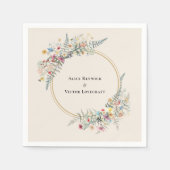 Serviette En Papier Boho Fleur sauvage Fern Mariage beige (Devant)