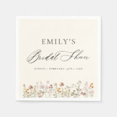 Serviette En Papier Boho Fleur sauvage Fête des mariées Jardin Script (Devant)