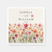 Serviette En Papier Boho Fleur sauvage Mariage Décor table (Devant)