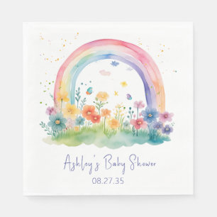 Serviette En Papier Boho Fleur sauvage Rainbow Baby shower déjeuner