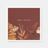 Serviette En Papier Boho Fleur sauvage Terracotta Mariage de automne d (Devant)