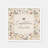 Serviette En Papier Boho Fleurs de Printemps Diplômé (Devant)