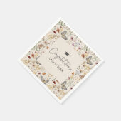 Serviette En Papier Boho Fleurs de Printemps Diplômé (Coin)