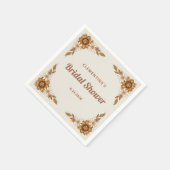 Serviette En Papier Boho Fleurs Rétro | Lancement de Mariage (Coin)