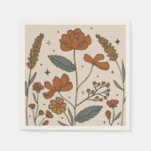 Serviette En Papier Boho Fleurs sauvages (Devant)