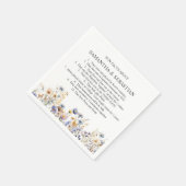 SERVIETTE EN PAPIER BOHO FLEURS SAUVAGES MEADOW FUN FACT MARIAGE (Coin)