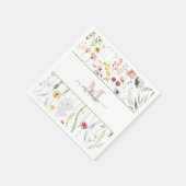 Serviette En Papier Boho Fleurs sauvages Nom personnalisé Monogramme (Coin)