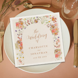 Serviette En Papier Boho Floral Arch Mariage de automne