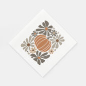 Serviette En Papier Boho Floral Automne saison Citrouille (Coin)