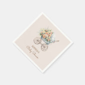 Serviette En Papier Boho Floral Baby Carriage Baby shower (Coin)