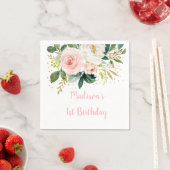 Serviette En Papier Boho Floral Blush Gold Anniversaire (En situation)