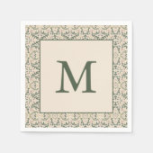 Serviette En Papier Boho Floral Custom Christmas Holiday Monogram (Devant)