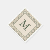 Serviette En Papier Boho Floral Custom Christmas Holiday Monogram (Coin)