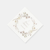 Serviette En Papier Boho floral flowers  editable napkins (Coin)